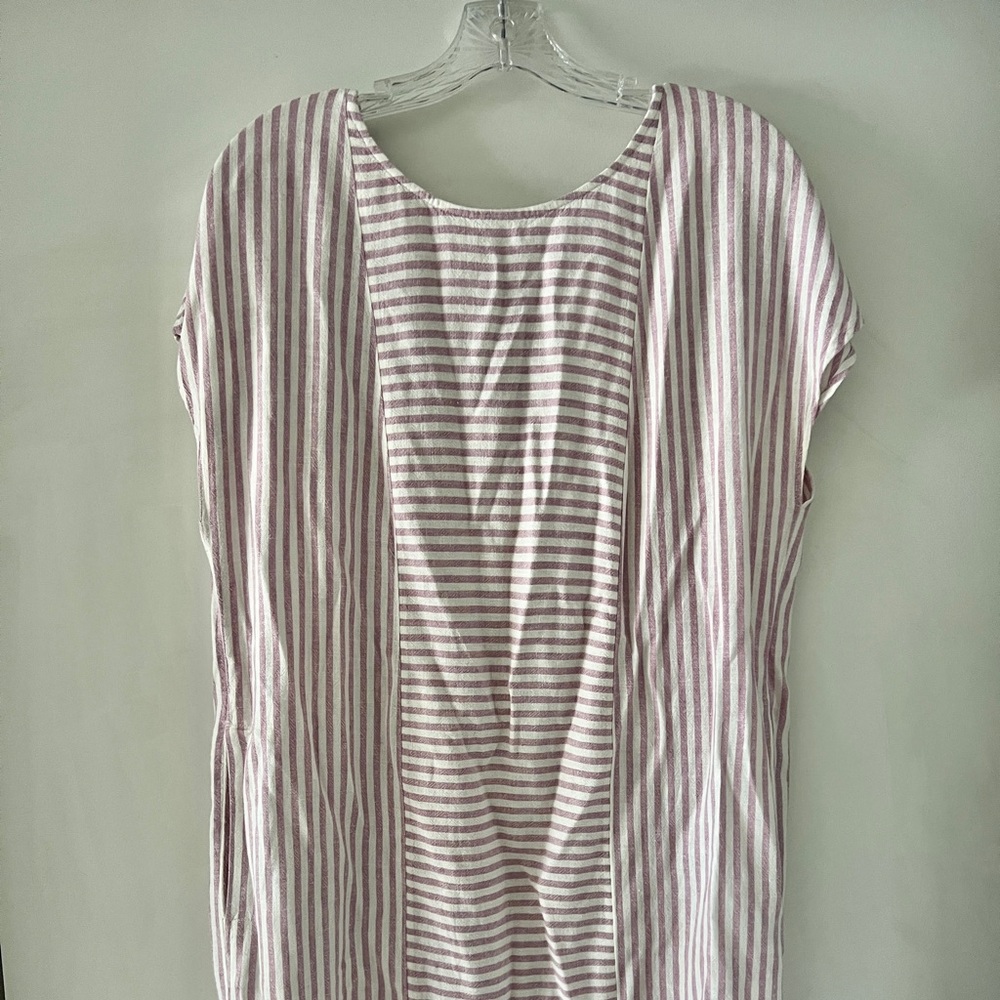 Madewell Striped Purple and White Dress - Picture 5 of 8